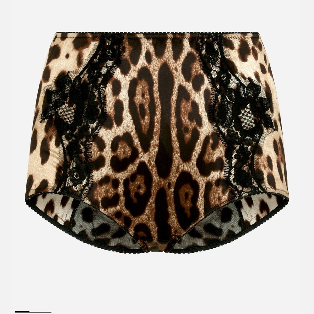 Dolce and Gabbana leopard lace brief shorts